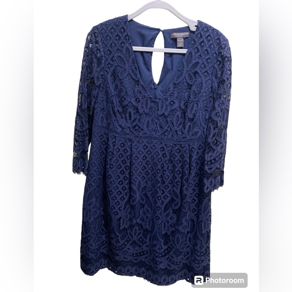 GU Navy Blue Lace Maternity Dress Size S - Picture 1 of 3